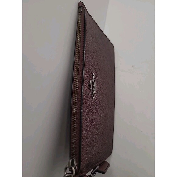 Coach Metallic Cherry Glitter Small Wristlet F64585 Wallet Horses Logo Clutch - Picture 9 of 10